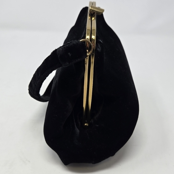 VINTAGE HANDBAGS BY G.D.K. BLACK VELVET TOP HANDLE MINI BAG PURSE WOMEN ELEGANT - Picture 4 of 12